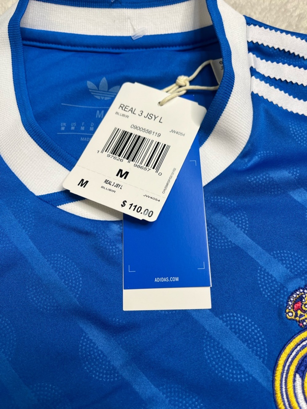 NWT New Adidas Trefoil Real Madrid 3rd Alternate Blue Soccer Jersey 25/26 Mens M - Picture 3 of 12